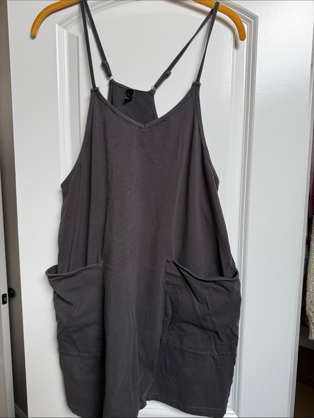 Women’s Charcoal Pocket Tank Romper- Unbranded